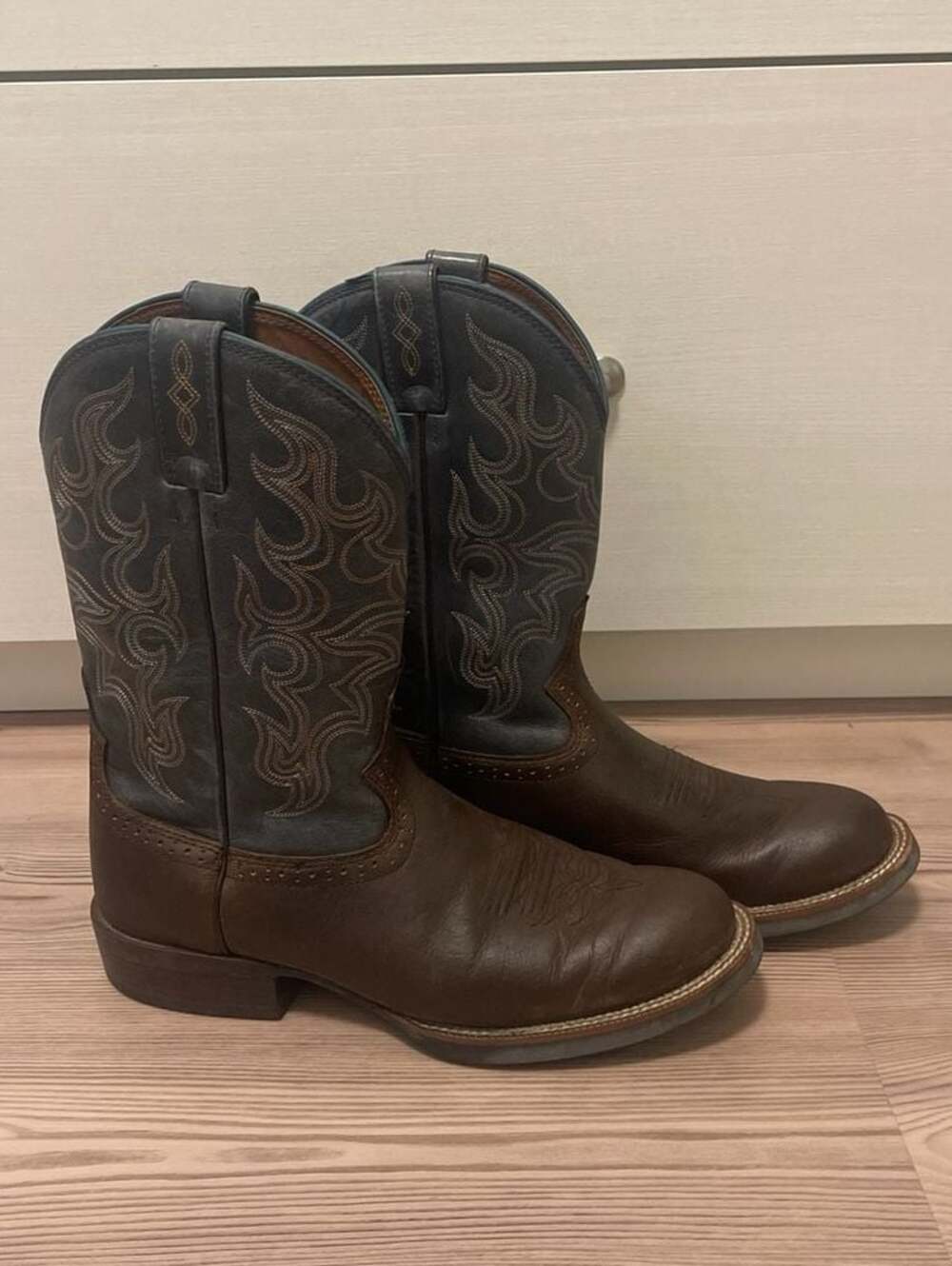 Justin Boots Men's Rendon 11.5D Stampede Barnwood Brown Western